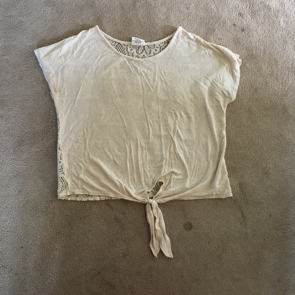 Full tilt lace back shirt